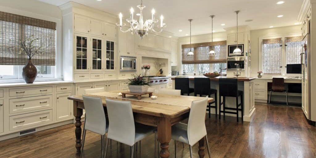 Kitchen with white cabinetry